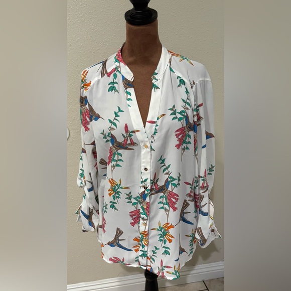 Alfani Tops - Alfani Multicolor Floral Button-Up Blouse